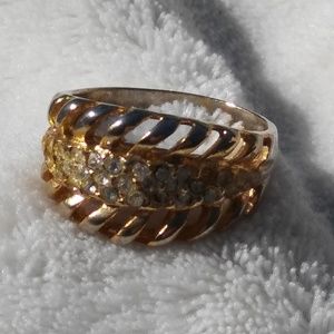 Gold color ring with pretty cz like stones